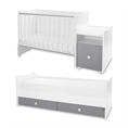 Bed TREND PLUS NEW white+stone grey Variant B /teen bed; baby bed&cupboard/ *The bed can be used by two children at the same time